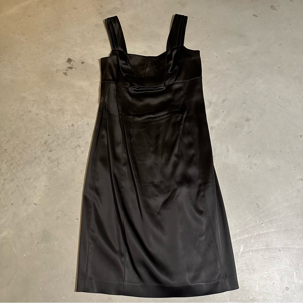 Calvin Klein Sleeveless Satin Sheath Dress, Thick Strap, LBD, Cocktail - Women 6